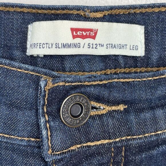 LEVIS Jeans Womens 31 Perfectly Slimming 512 Straight-Leg Denim Blue Stretch - Picture 5 of 8